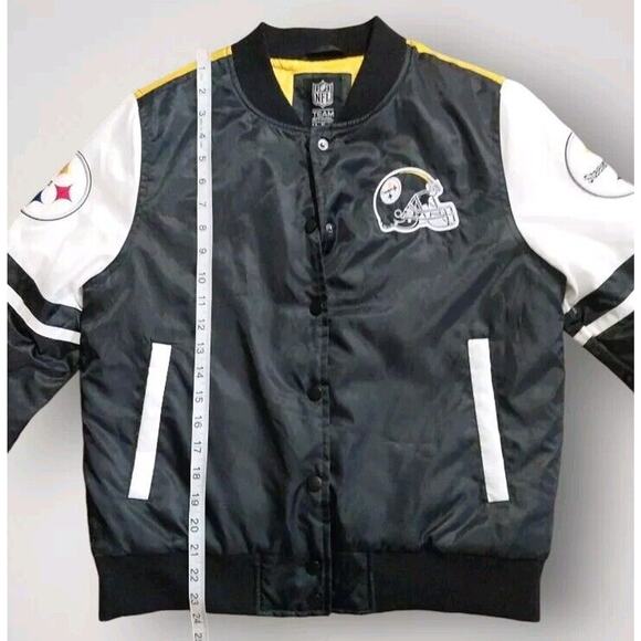 NFL Team Apparel Pittsburgh Steelers Quilted Bomber Jacket Size M - Picture 5 of 8